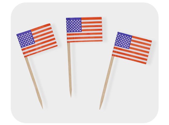 Picture of National Flag cupcake sticks of USA